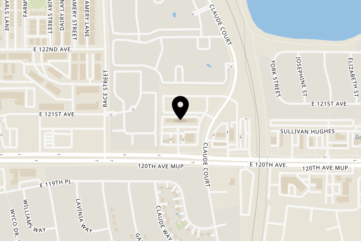 Map showing the location of Abo's Pizza Northglenn on 2145 E 120th Ave in Northglenn
